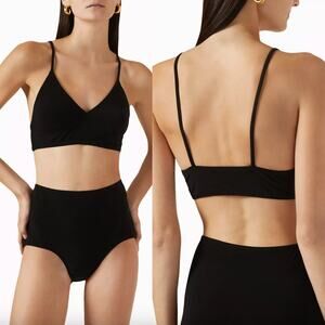 Norma Kamali | NWOT Black Slip Crop and High Waisted Bikini XS